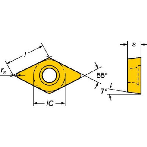 ＳＡＮＤＶＩＫ　コロターン１０７　旋削用ポジチップ（１３０）　Ｈ１３Ａ DCGT 07 02 02-UM H13A【10個】_1