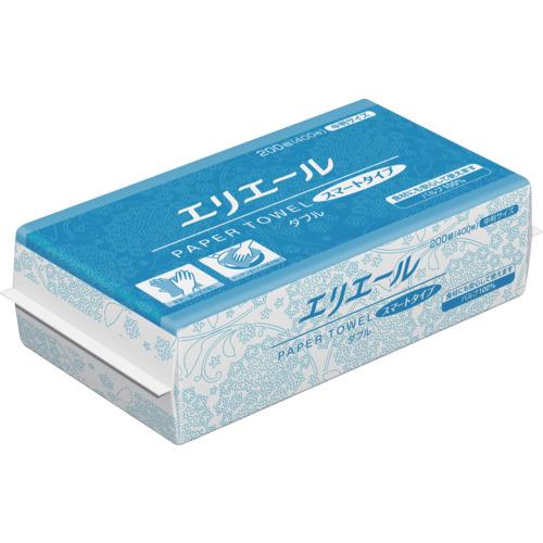 ■エリエール ペーパータオル スマートタイプ ダブル中判〔品番:21001287〕【6896749:0】[店頭受取不可] エリエール（elleair） ペーパータオル スマートタイプ ダブル中判