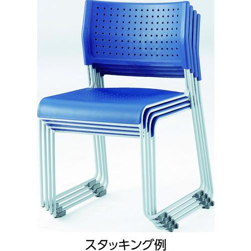 ＩＲＩＳ ミーティングチェア 背・座樹脂 ブラック ASL-110PP-BK≪L≫の画像