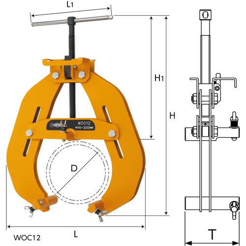 スーパー パイプ溶接用外面クランプブリッジ 適応パイプ：（呼び）４〜１２Ｂ、（外径Ｄ）１１０〜３２０ WOC12の画像