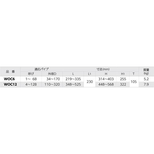 スーパー パイプ溶接用外面クランプブリッジ 適応パイプ：（呼び）４〜１２Ｂ、（外径Ｄ）１１０〜３２０ WOC12の画像