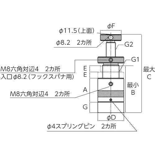 スーパー　磁力付スクリューサポート　ロングストローク型（２個１組）ストローク：６０〜９０ MSS90LS_3