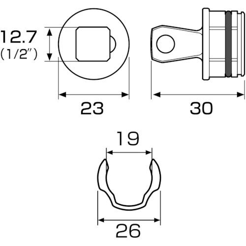 アネックス　オフセットアダプター　専用アダプター　差込角１２．７（１／２″） AOA-19AD4｜kougurakuichi｜03