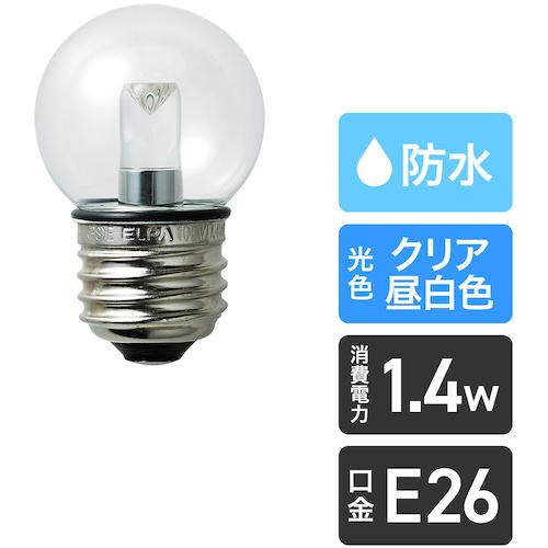 ＥＬＰＡ　電球（ＬＥＤ）　ＬＥＤ電球Ｇ４０形防水Ｅ２６　明るさ６０ｌｍ　クリア昼白色相当 LDG1CN-G-GWP255｜kougurakuichi｜03