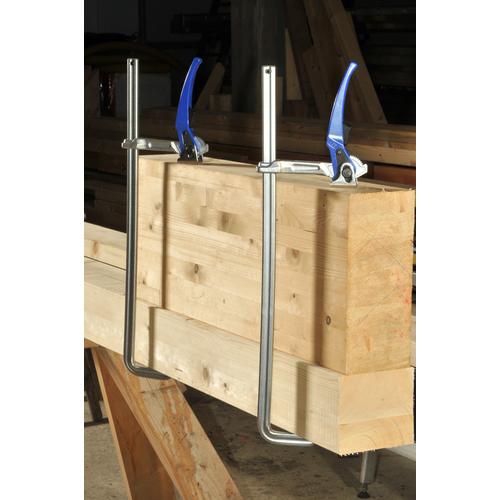 ＢＯＮＤＨＵＳ　ラチェット式Ｌ型レバークランプ　最大口開４００×フトコロ１２０ｍｍ 49040_1
