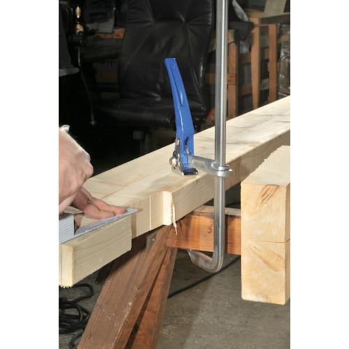 ＢＯＮＤＨＵＳ　ラチェット式Ｌ型レバークランプ　最大口開４００×フトコロ１２０ｍｍ 49040_2