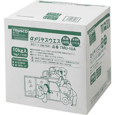 トラスコ中山（株）　ＴＲＵＳＣＯ　αメリヤスウエス　汎用タイプ　１０ｋｇ　TMU10A　1箱入　(コード2997941)