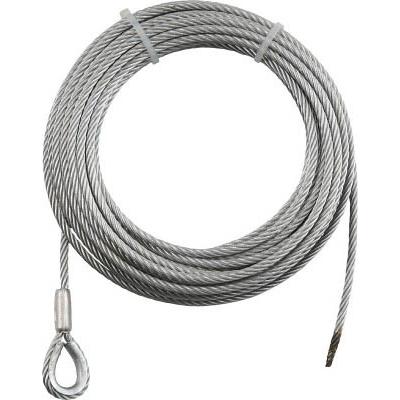 トラスコ中山（株）　ＴＲＵＳＣＯ　手動ウインチ用ＳＵＳワイヤーΦ８×３０Ｍ用（シンブル入りロック）　SUSWWS830　1本入　(コード7673469)
