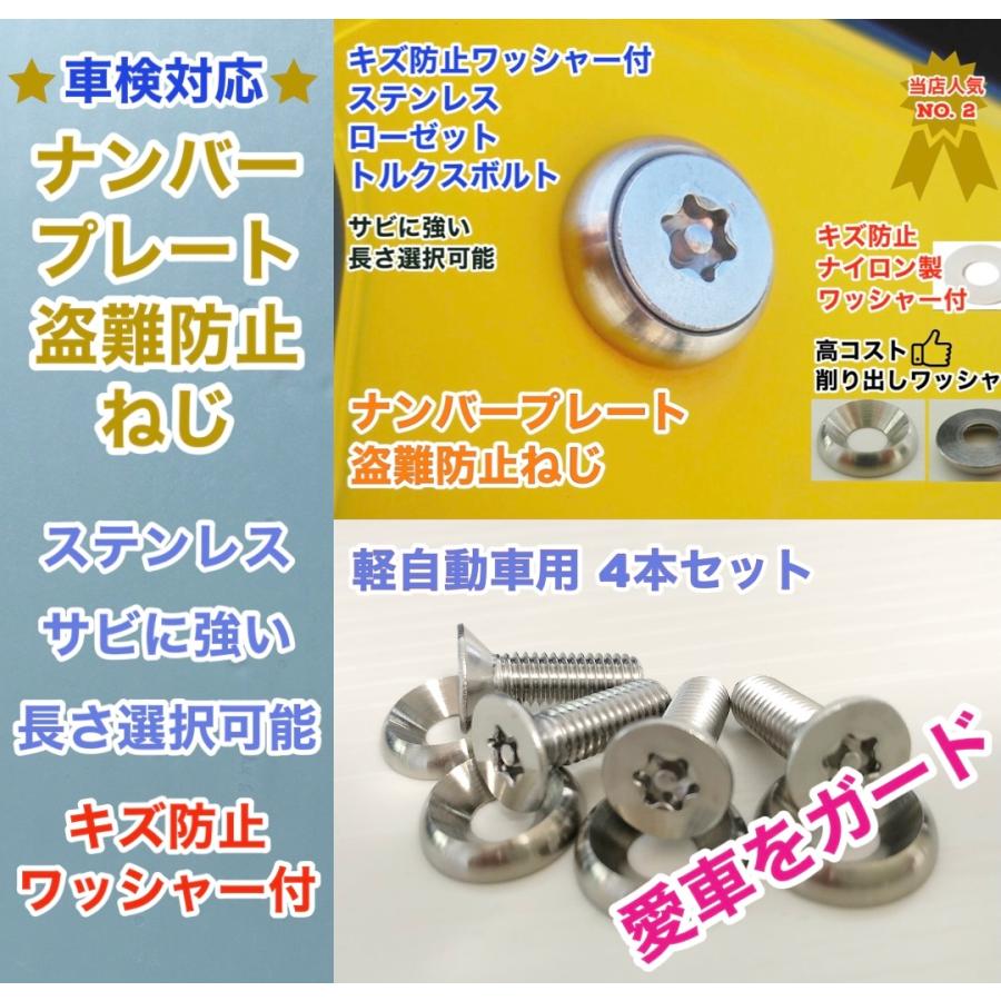 キズ防止ワッシャー付 盗難防止ネジ 4本セット ローゼット ステンレス