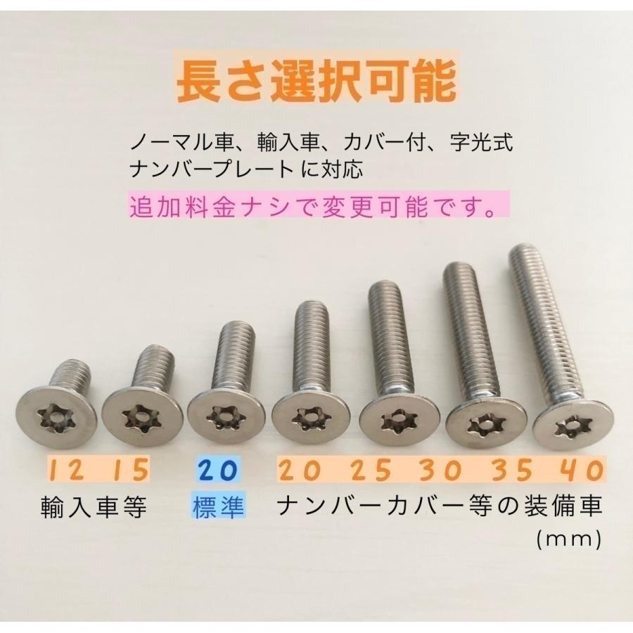 キズ防止ワッシャー付 盗難防止ボルト ライトローゼット ステンレス トルクス 二輪車や四輪車のナンバーねじ交換用 長さ 12〜40mm|kougutonejiny|04