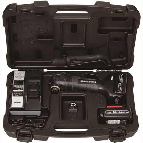 パナソニック 充電マルチツール EZ46A5LJ2G-B(黒) 18V高容量5.0Ah電池パック２個セット ブラシレス デュアルの画像