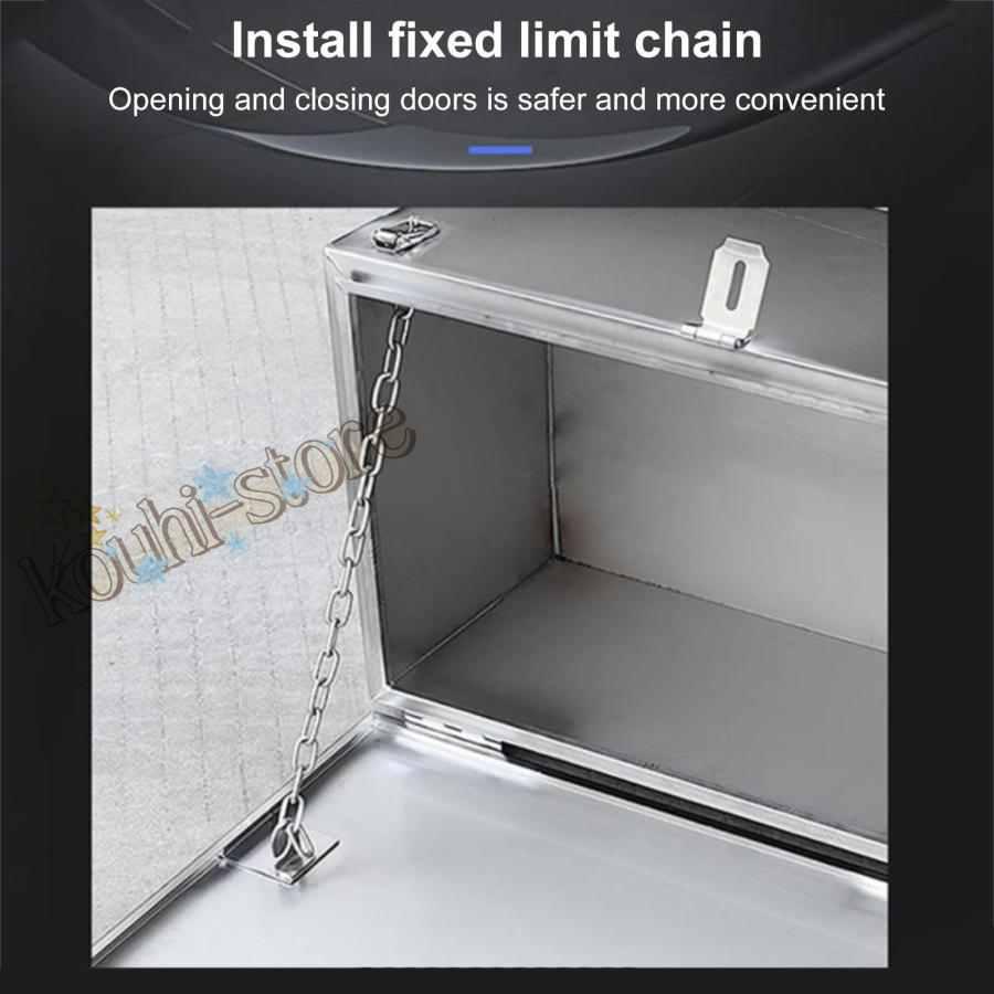 頑丈なステンレススチール製ツールボックス 工具箱 軽トラ 荷台 