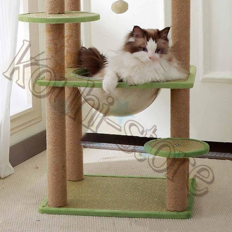 キャットタワー ミニ 猫タワー 低い 猫 爪研ぎ ねこタワー おしゃれ 可愛 猫ランド 展望台 据え置き 省スペース キャットタワー 小型 スリム 爪とぎポール_12