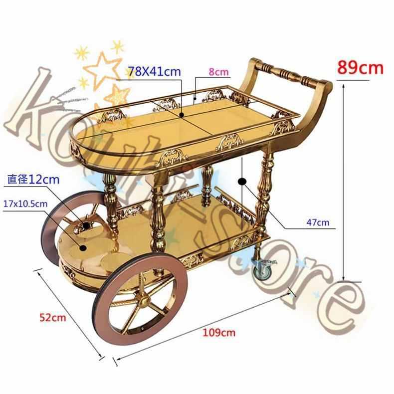 キッチン ワゴン ラグジュアリー アンティーク調 静音 キャスター