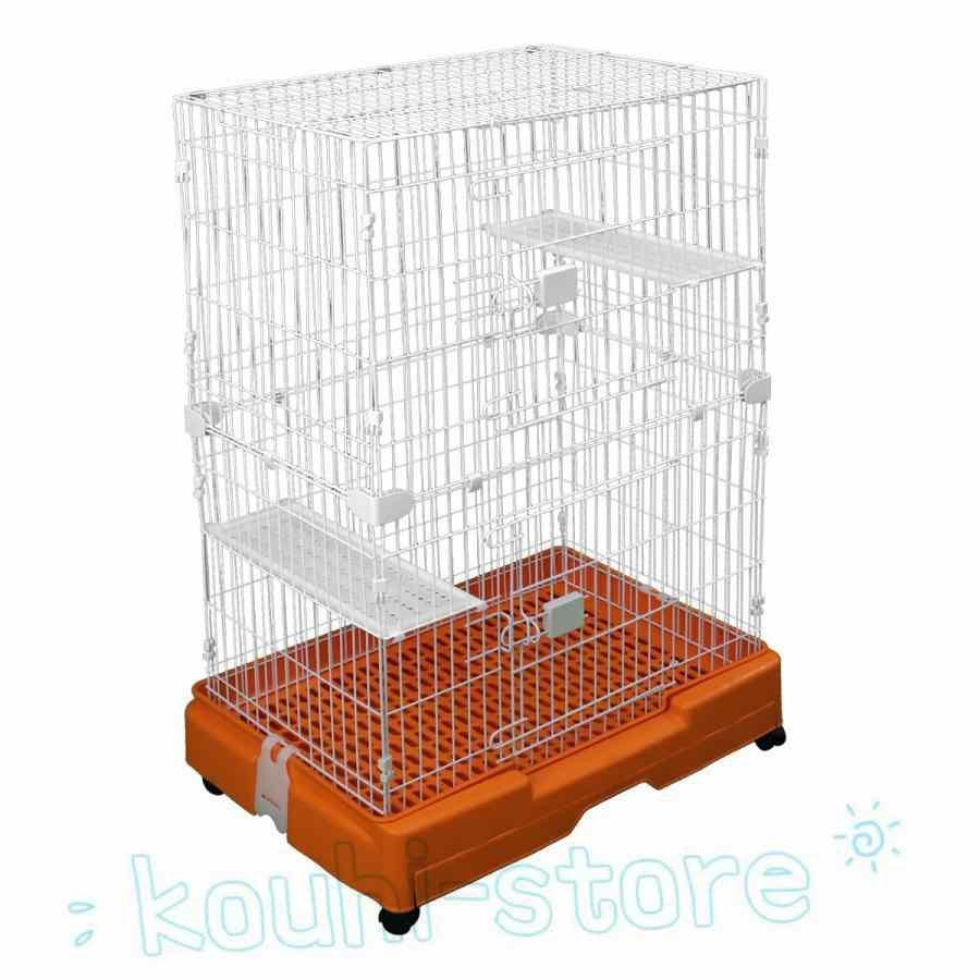 キャットケージ 猫用ケージ 引き出しトレー 2段 猫 ケージ キャスター