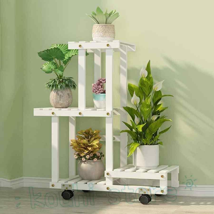 フラワースタンド，フラワースタンド 室内，植物 棚，観葉植物 スタンド，木造植木鉢スタンド高低植木鉢スタンド収納ディスプレイスタンドガーデンテラスコーナ_3