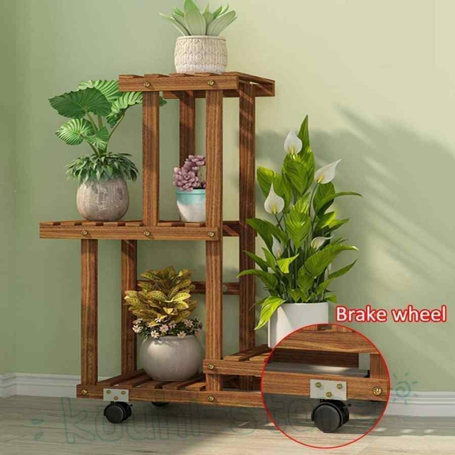 フラワースタンド，フラワースタンド 室内，植物 棚，観葉植物 スタンド，木造植木鉢スタンド高低植木鉢スタンド収納ディスプレイスタンドガーデンテラスコーナ_5