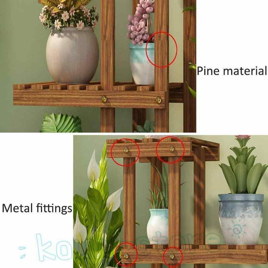 フラワースタンド，フラワースタンド 室内，植物 棚，観葉植物 スタンド，木造植木鉢スタンド高低植木鉢スタンド収納ディスプレイスタンドガーデンテラスコーナ_6