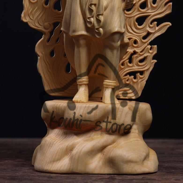木製　不動明王　仏像　神様　宗教　スピリチュアル 工芸品 古美術 置物 骨董品 不動明王 神様 神さま 神 魔除け 幸運 金運 運 出世運 家庭運 家内安全