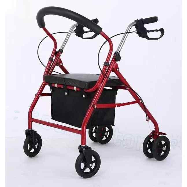 【新品】高齢者歩行補助車 介護歩行器 座付四輪 外用折畳 四輪式高齢者補助椅子 高齢者歩行器、歩行補助、高齢者、屋内