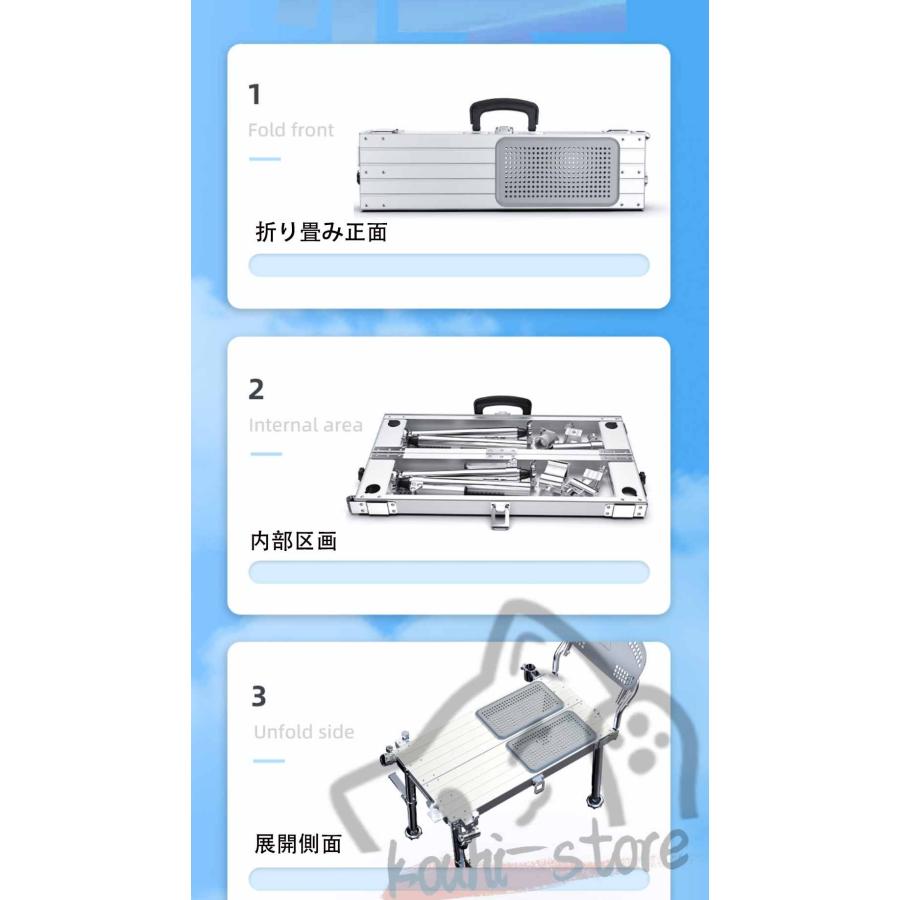 超軽量 釣り用椅子 フィッシングチェア 折りたたみ 釣台 ヘラ釣り テーブル 収納袋 背もたれ付き ピクニック アウトドア キャンプ レジャー 携帯便利 多機能_14