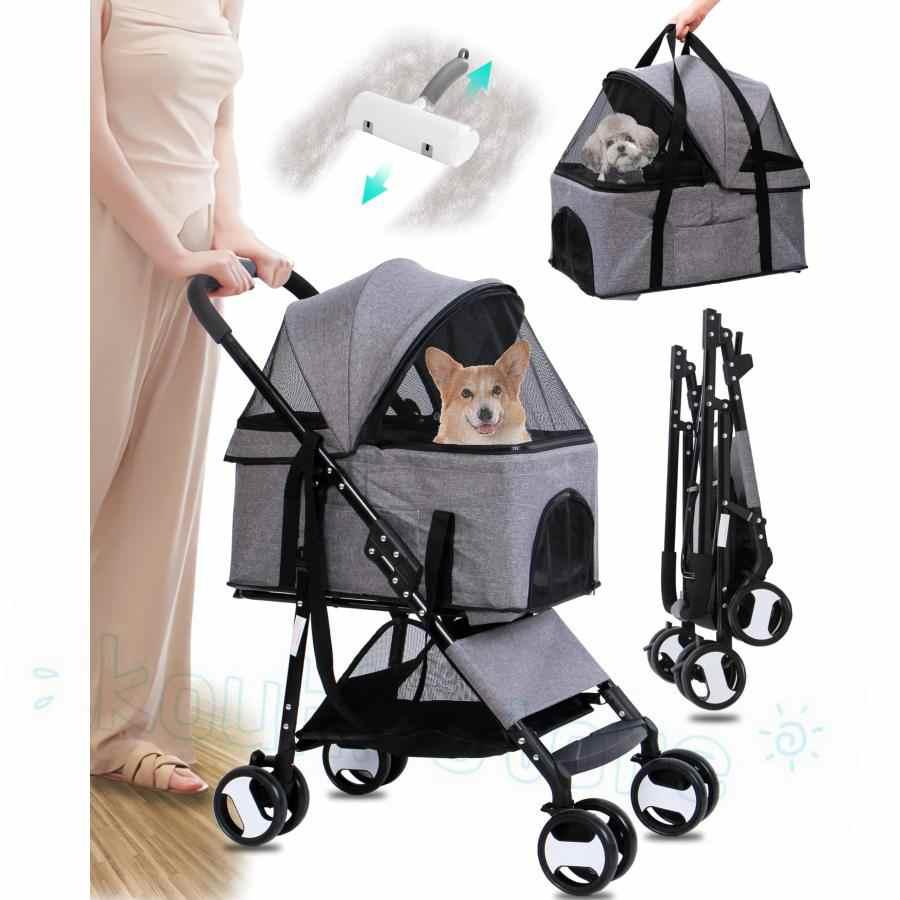 ペットカート 犬用 分離型 4輪 軽量 小型犬 ペットバギー 360°回転