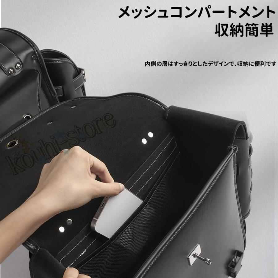 バイク サイドバッグ 防水 バックバイク用 レトロ ダブルサイド 大容量