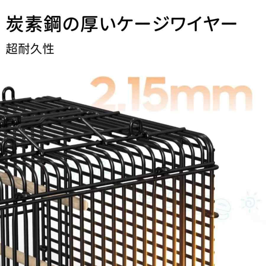 鳥かご 鳥ケージ バードケージ 中型 セキセイインコケージ 複数飼い 天窓付き 餌入れ 掃除しやすい 40x40x59cm セキセイインコ オカメインコ 文鳥 ケージ ゲージの画像