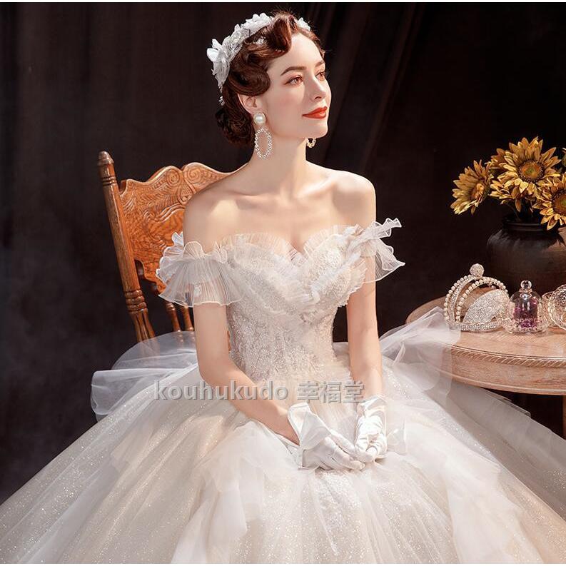 最安 ウエディングドレス 結婚式 二次会 花嫁 プリンセスドレス Aライン 白ドレス ロングドレス 披露宴 姫系 レース お呼ばれ 挙式 21hs4 幸福堂 通販 Yahoo ショッピング 予約販売品 Www Doctor Plan Com