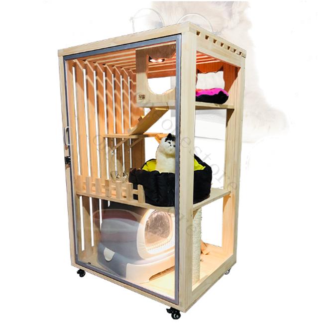 【推し】 人気新品★豪華２層ネコハウス 別荘 猫部屋 繁殖 アパート自由出入りドア 冬防寒 アパート ペット　キャット別墅 【VQL1732339954】(61640円)