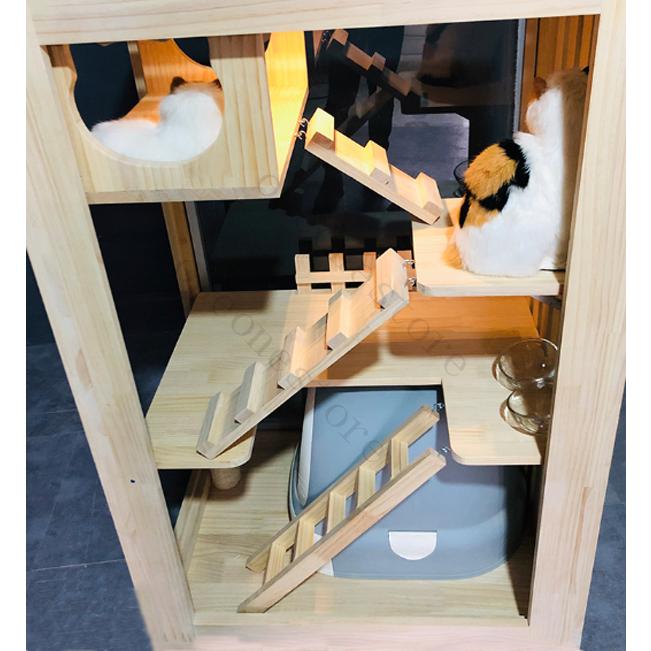 【推し】 人気新品★豪華２層ネコハウス 別荘 猫部屋 繁殖 アパート自由出入りドア 冬防寒 アパート ペット　キャット別墅 【VQL1732339954】(61640円)