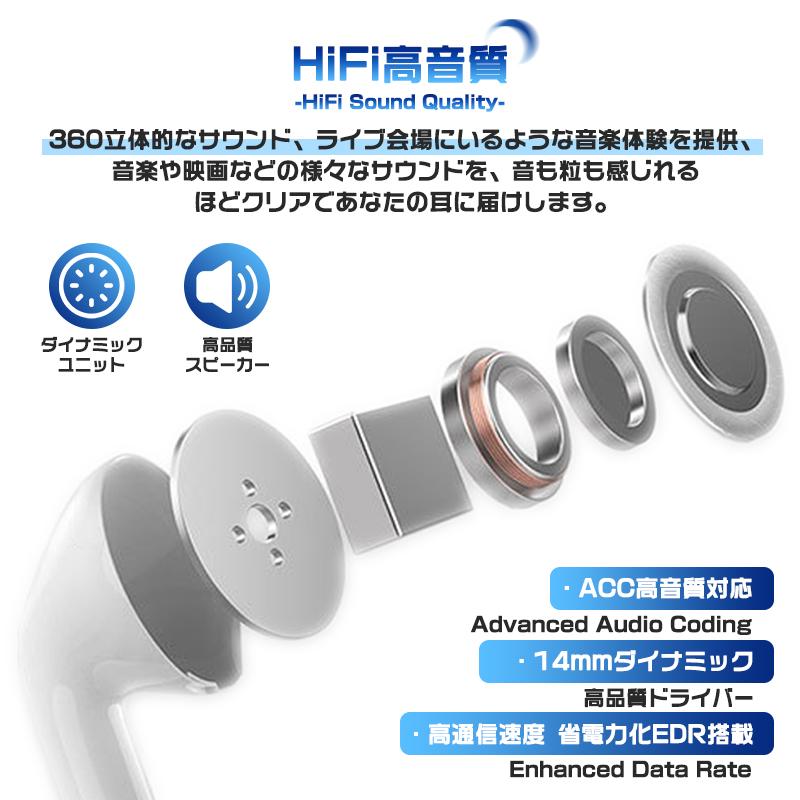 ワイヤレスイヤホン 新世代 左右分離型 タッチ操作 HiFi高音質 Bluetooth5.3 自動ペアリング HD通話 軽量 防水 大容量バッテリー 簡単操作 快適｜kouhukudo｜08