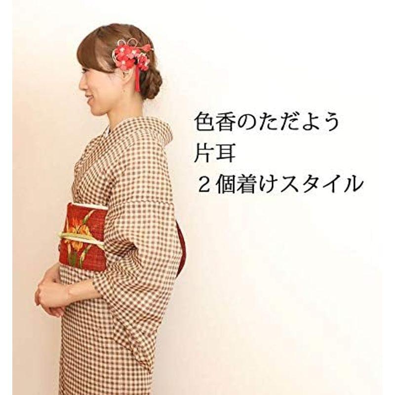 鎌倉工芸 カマクラクラフト 和装 髪飾り 2点セット | さくら 花 髪飾り ヘアクリップ 1つ ・ かんざし 1本 | 藤色（むらさき