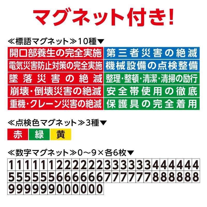 工事看板「安全掲示板3枚組 青」 550X1400 マグネット付 無反射 自立式