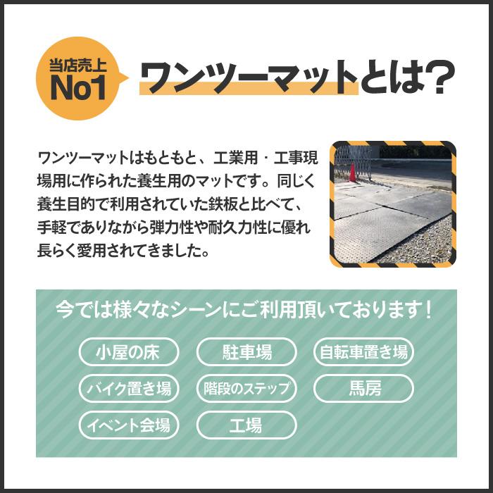 （2枚〜限定） ワンツーマット 厚さ 15mm × 幅 1m × 長さ 2m アラオ ターフ 養生用 滑り止め 屋外 シート  ゴムマット 養生シート｜koujisizai｜02