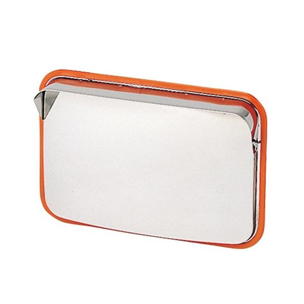 ステンレスミラー角型 375×485 S-5 ステンレス ミラー 鏡 かがみ 角型 割れないミラー 割れない鏡 割れない オレンジ オレンジ色 ガレージミラー カーブミラー