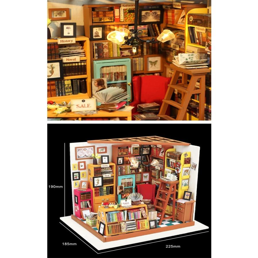 Robotime ドールハウス 3d Led付き 手作りキットセット パズル ミニチュア Diy 102 本屋さん Diy 102 San Three 通販 Yahoo ショッピング