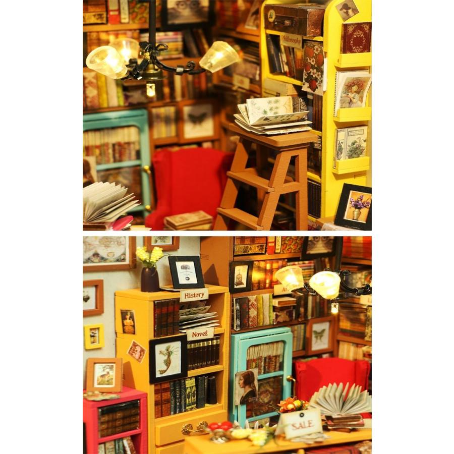 Robotime ドールハウス 3d Led付き 手作りキットセット パズル ミニチュア Diy 102 本屋さん Diy 102 San Three 通販 Yahoo ショッピング