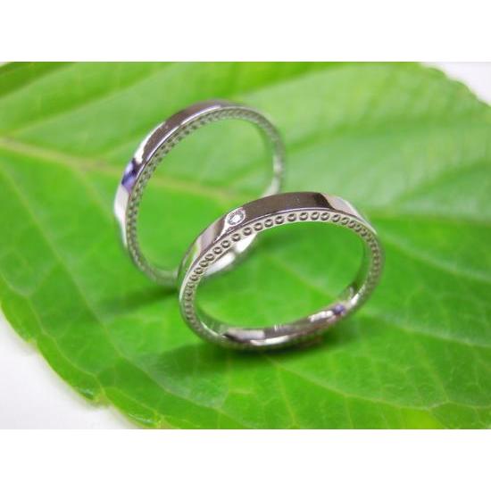 ドラマ「知らなくていいコト」で実際に使われた結婚指輪（2本販売）側面にミル打ち＆ダイヤ入り｜kouki｜04
