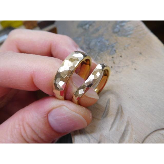 K24 純金リング　槌目　幅3.4㎜　厚さ1.7㎜　6号　5.02 g K24 純金リング 槌目 幅3.4㎜ 厚さ1.7㎜ 6号 5.02 g