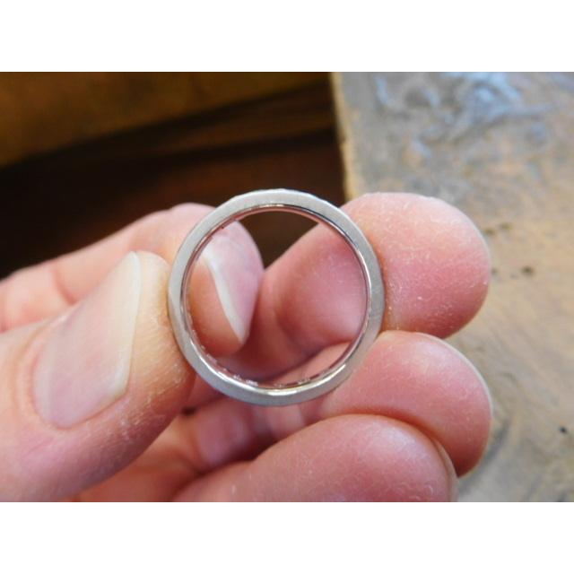 鍛造 結婚指輪 純プラチナ pt1000 pt999 マリッジリング ペア 結婚リング ペアリング シンプル ストレート 槌目 甲丸 3mm つや消し マット |  | 04