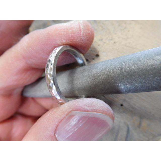 鍛造 結婚指輪 純プラチナ pt1000 pt999 マリッジリング ペア 結婚リング ペアリング シンプル ストレート 槌目 甲丸 3mm つや消し マット |  | 07