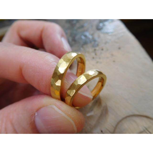 純金 結婚指輪 鍛造 ブランド 値段 安い 24k 24金 k24 マリッジリング