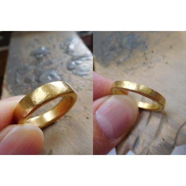 プラチナ 結婚指輪 本物の鍛造 打ち出した槌目模様にズバッ と斜めのミル打ちラインが切れ込む 078 鍛造の結婚指輪 ジュエリーコウキ 通販 Yahoo ショッピング