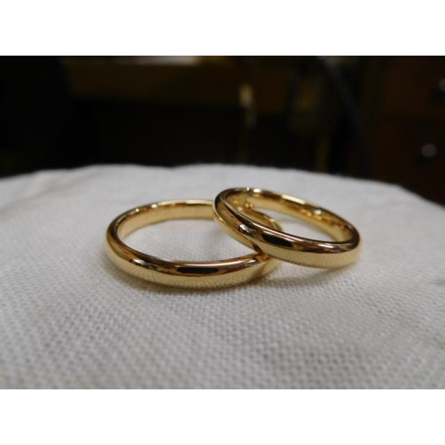 ゴールド結婚指輪【本物の鍛造】ぽってりしたボリュームがある甲丸リング〜厚みもあり幅3.3ミリで重厚感もGOOD｜kouki｜02