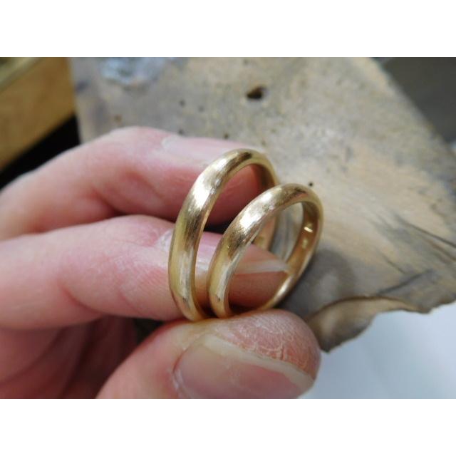 鍛造 結婚指輪 ゴールド 18k 18金 k18 マリッジリング ペア 結婚リング ペアリング 甲丸 シンプル ストレート 3.3mm 光沢 鏡面 |  | 08