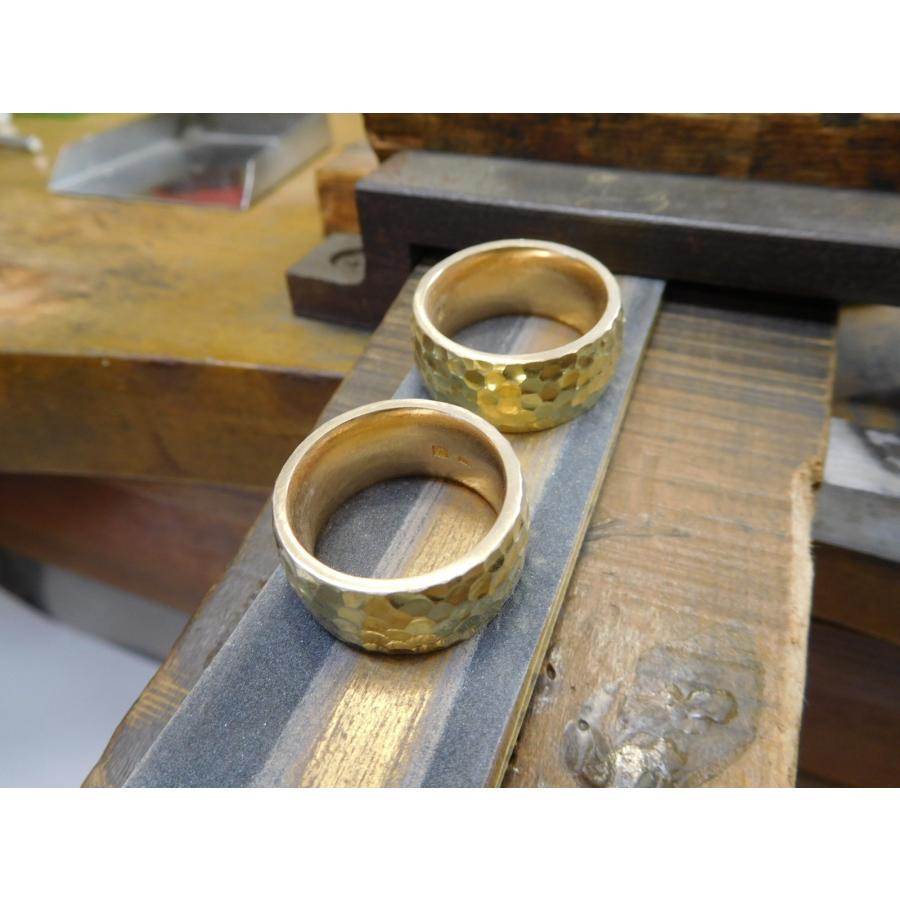鍛造 結婚指輪 ゴールド 18k 18金 k18 マリッジリング ペア 結婚リング