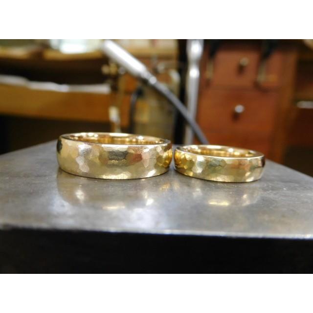 鍛造 結婚指輪 ゴールド 18k 18金 k18 マリッジリング ペア 結婚リング