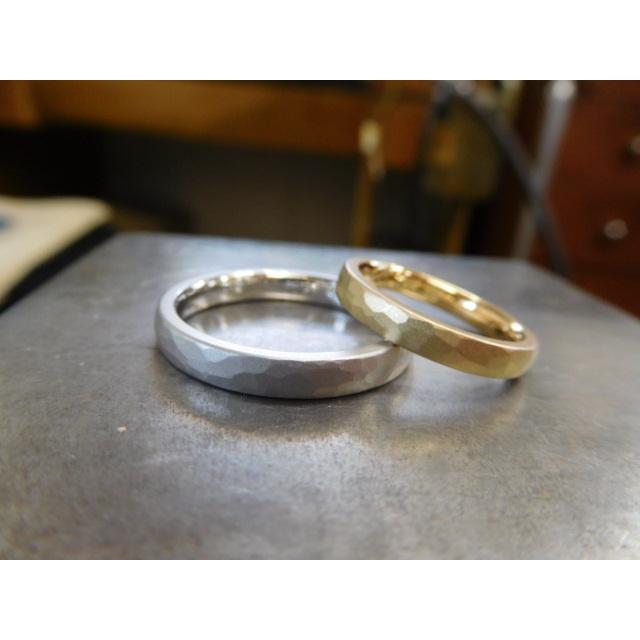 鍛造 結婚指輪 純金 純プラチナ 24金 k24 pt1000 pt999 マリッジリング 