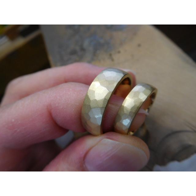 鍛造 結婚指輪 ゴールド 18k 18金 k18 マリッジリング ペア 結婚リング